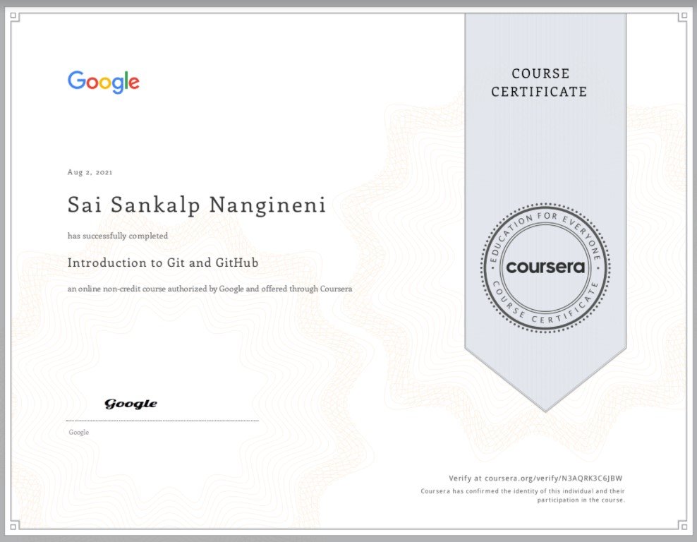 Sai Sankalp Python Google Certificate