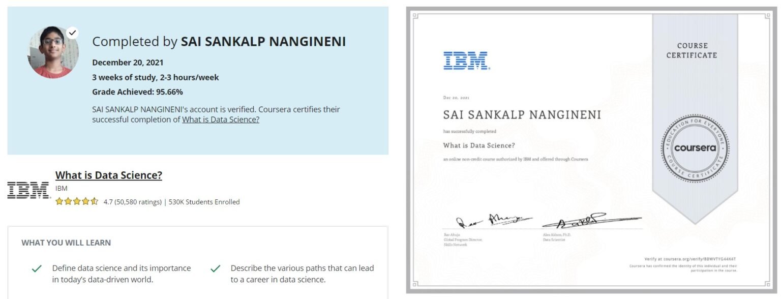 what is data science from IBM to Sai Sankalp
